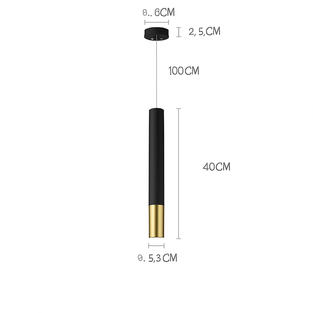 suspension led lampe long tube lustre aluminium suspendu foco - Image 12