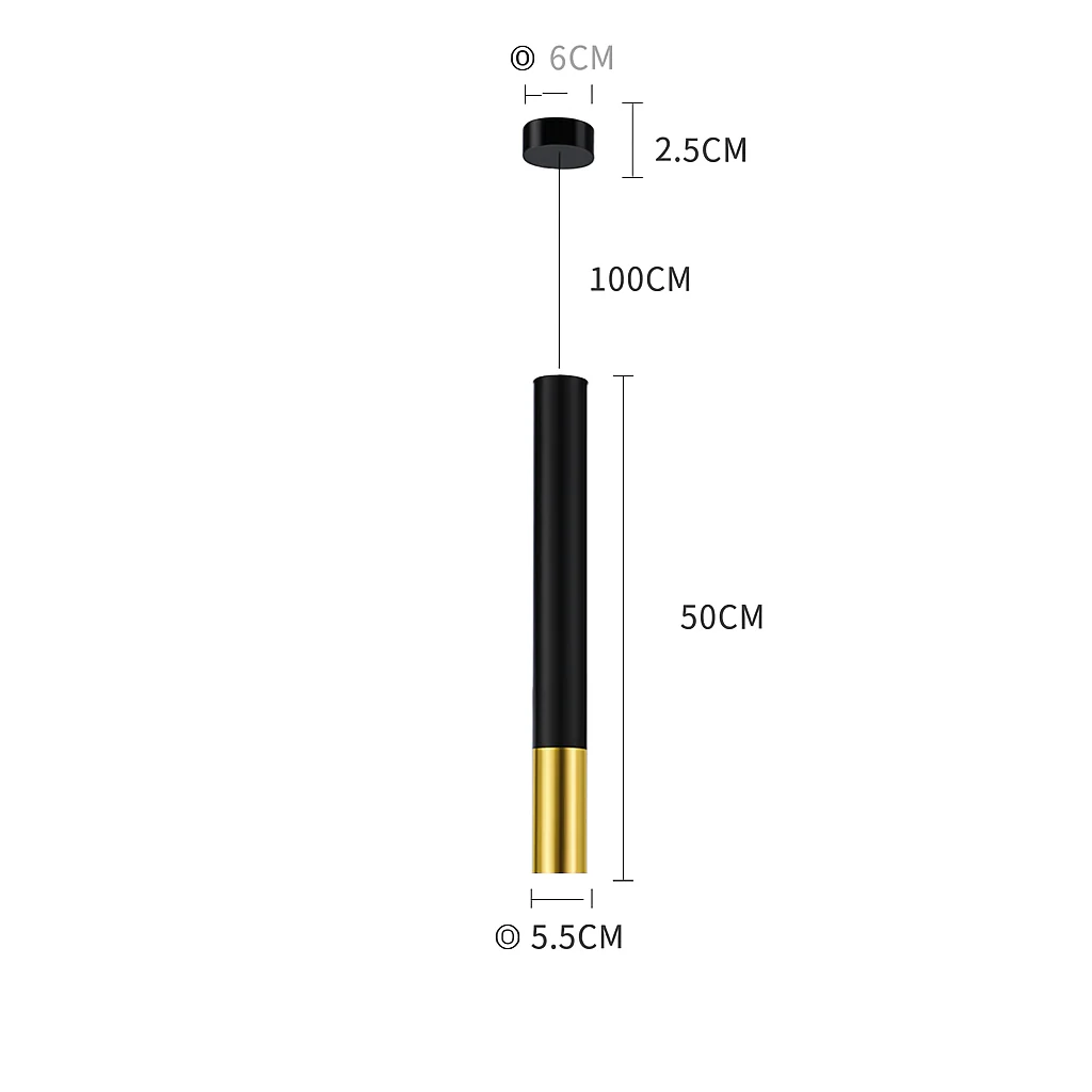 suspension led lampe long tube lustre aluminium suspendu foco - Image 13