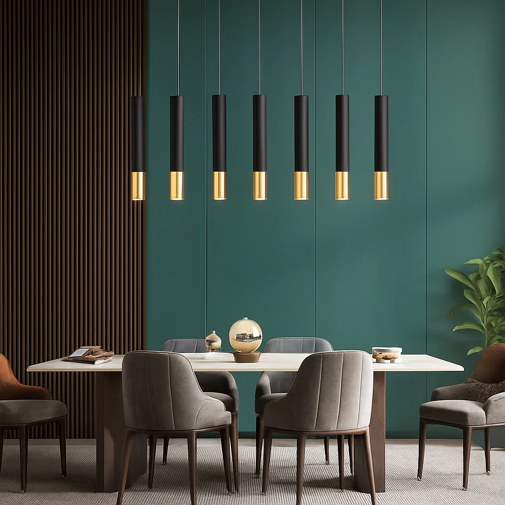 suspension led lampe long tube lustre aluminium suspendu foco - Image 5