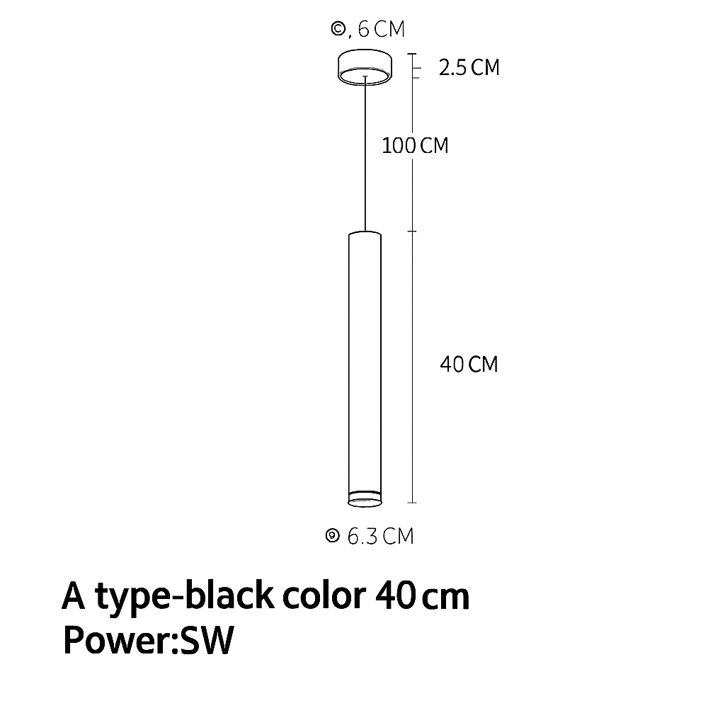 suspension led lampe long tube lustre aluminium suspendu foco - Image 7