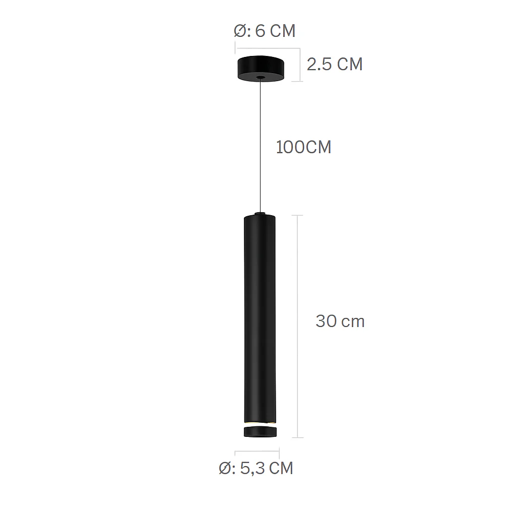 suspension led lampe long tube lustre aluminium suspendu foco - Image 8