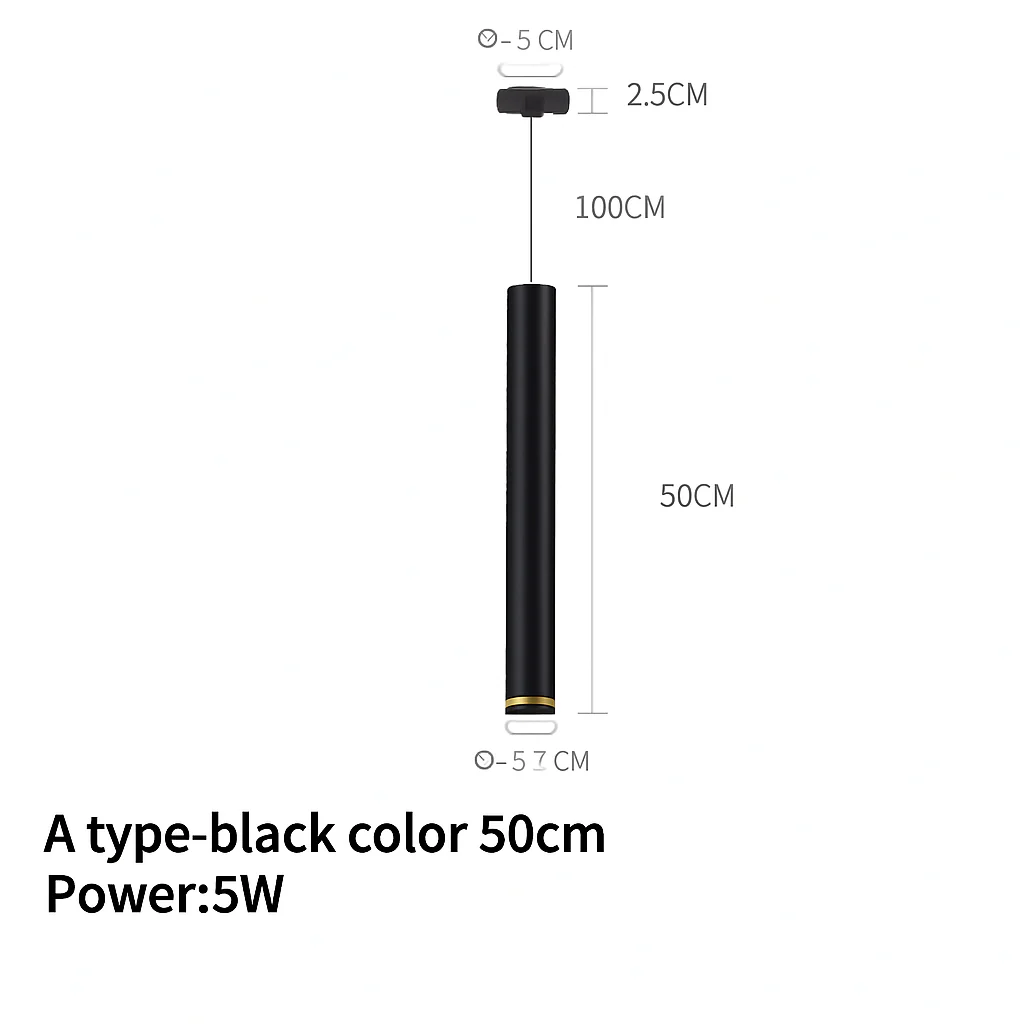 suspension led lampe long tube lustre aluminium suspendu foco - Image 9