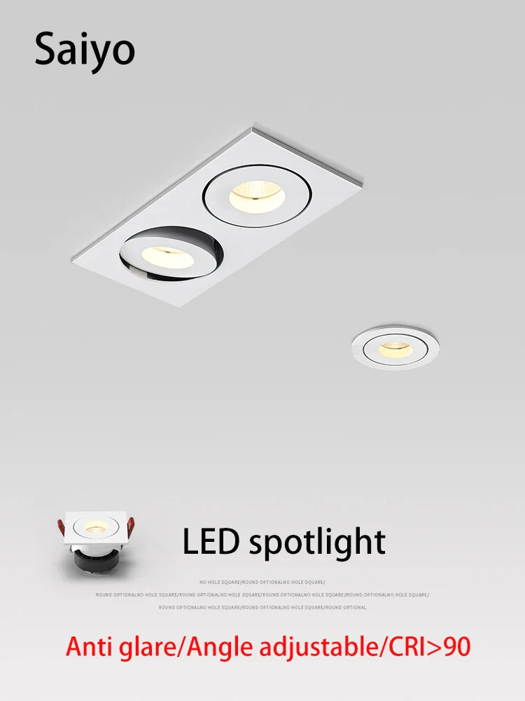projecteur led encastré anti-éblouissement angle réglable pour intérieur