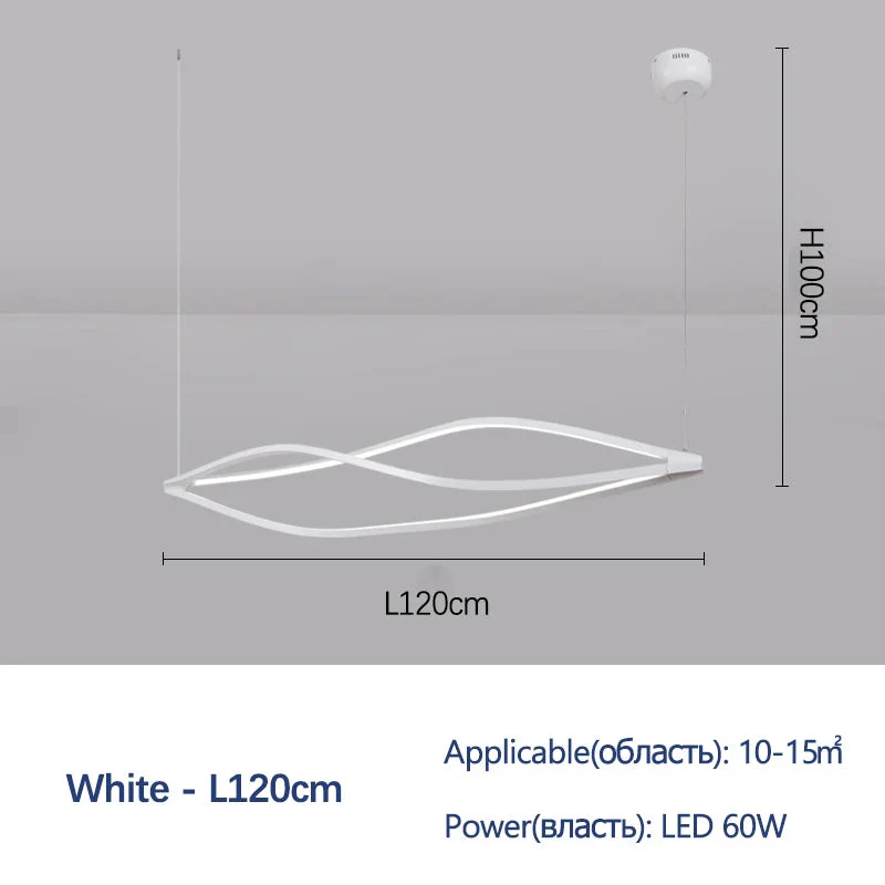 SANDYHA nordique longue bande salle à manger lustre créatif vague Style Art lampara De Techo Led Para Sala étude barre suspension - Image 8