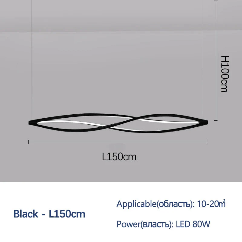 SANDYHA nordique longue bande salle à manger lustre créatif vague Style Art lampara De Techo Led Para Sala étude barre suspension - Image 9