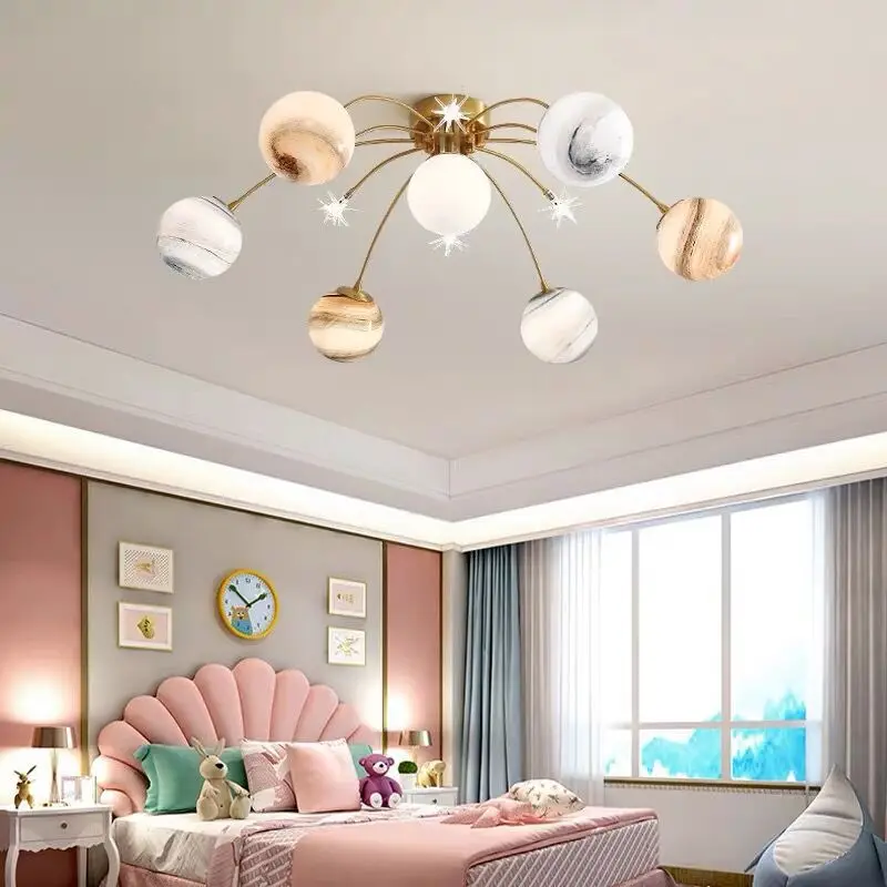SANDYHA Star Design boule de verre lampe décorative moderne créatif planète plafonnier chambre chambre d'enfants salon éclairage de la maison - Image 4