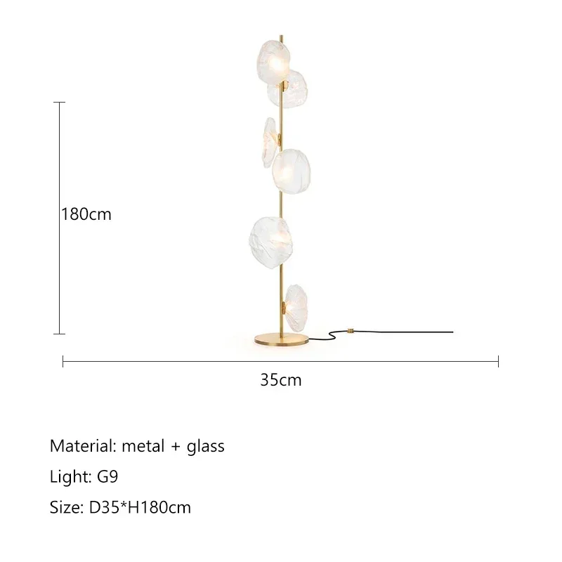 Scandinavia Glass Shade Led Floor Lamp Living Room Home Decor Corner Sofa Bedroom Bedside Standing Table Light - Image 11