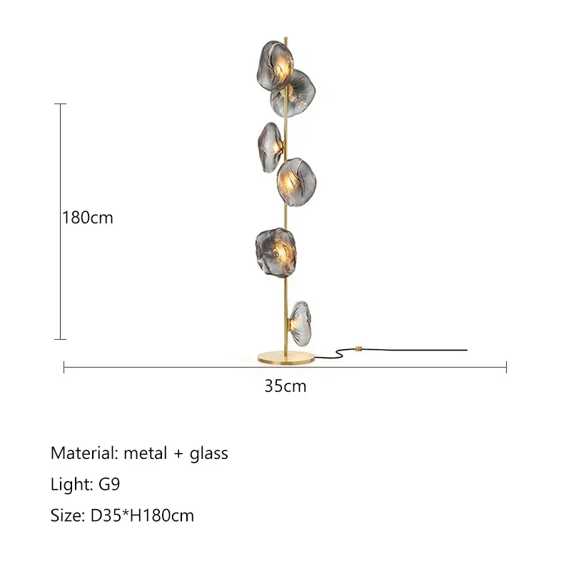 Scandinavia Glass Shade Led Floor Lamp Living Room Home Decor Corner Sofa Bedroom Bedside Standing Table Light - Image 12