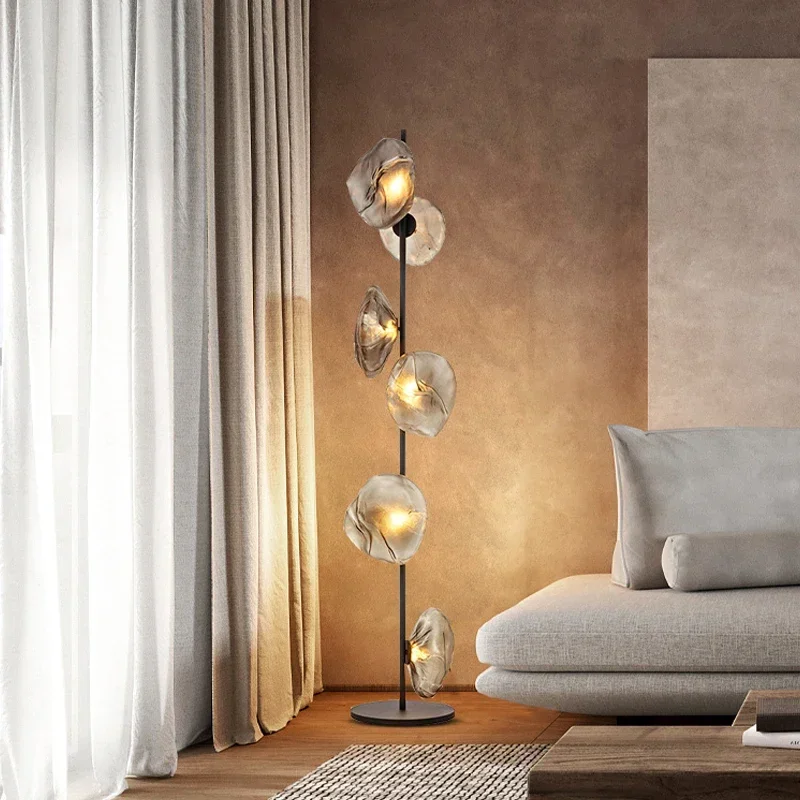 Scandinavia Glass Shade Led Floor Lamp Living Room Home Decor Corner Sofa Bedroom Bedside Standing Table Light - Image 2
