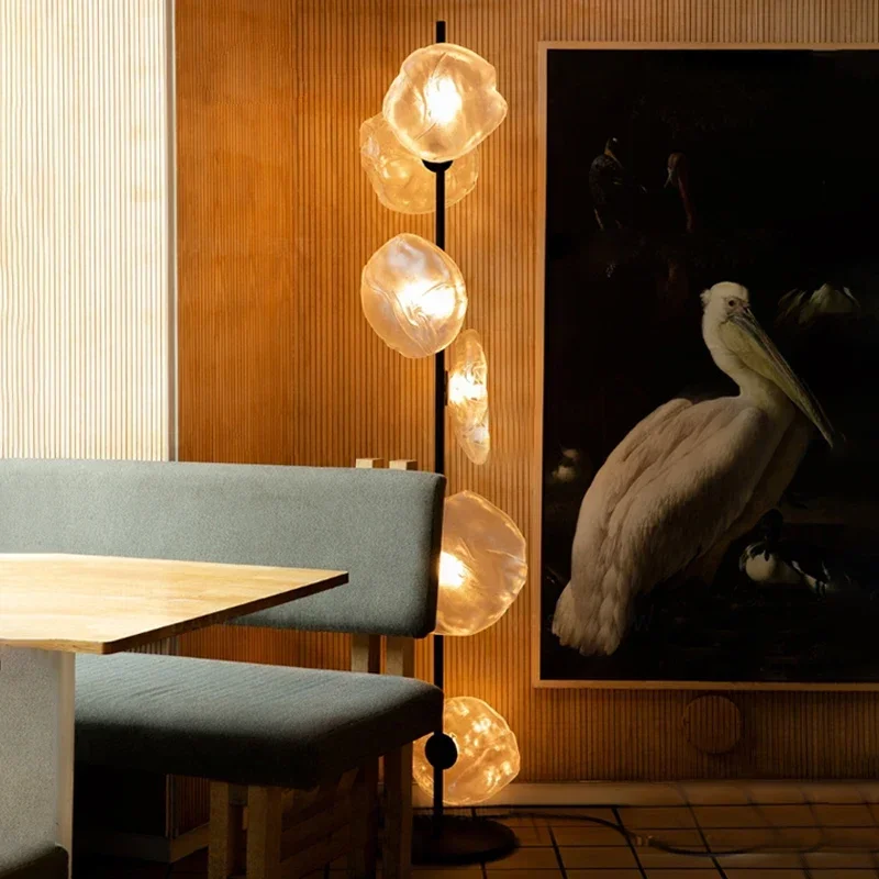 Scandinavia Glass Shade Led Floor Lamp Living Room Home Decor Corner Sofa Bedroom Bedside Standing Table Light - Image 3