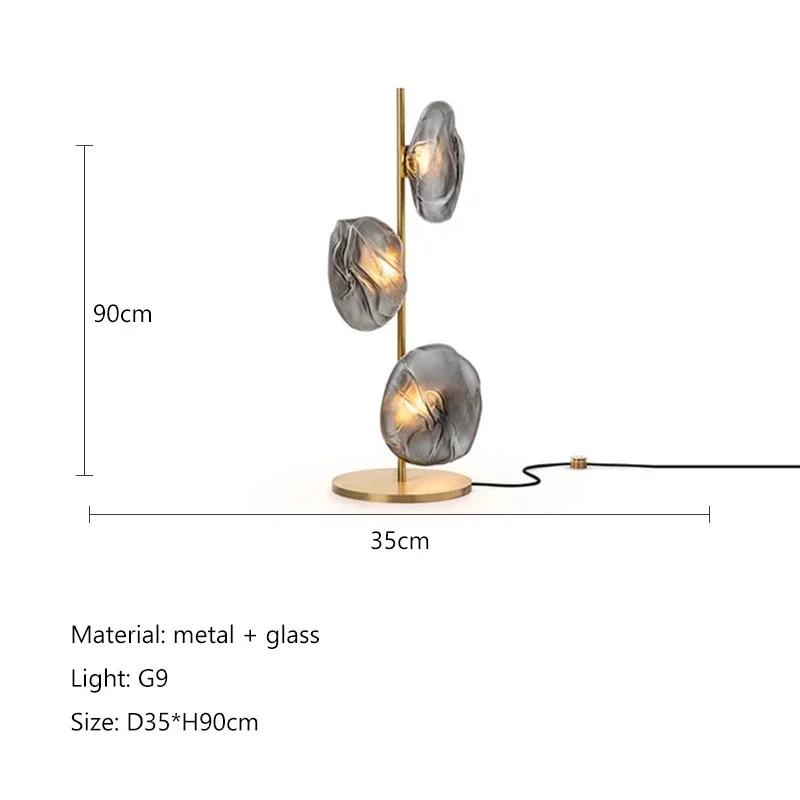 Scandinavia Glass Shade Led Floor Lamp Living Room Home Decor Corner Sofa Bedroom Bedside Standing Table Light - Image 7