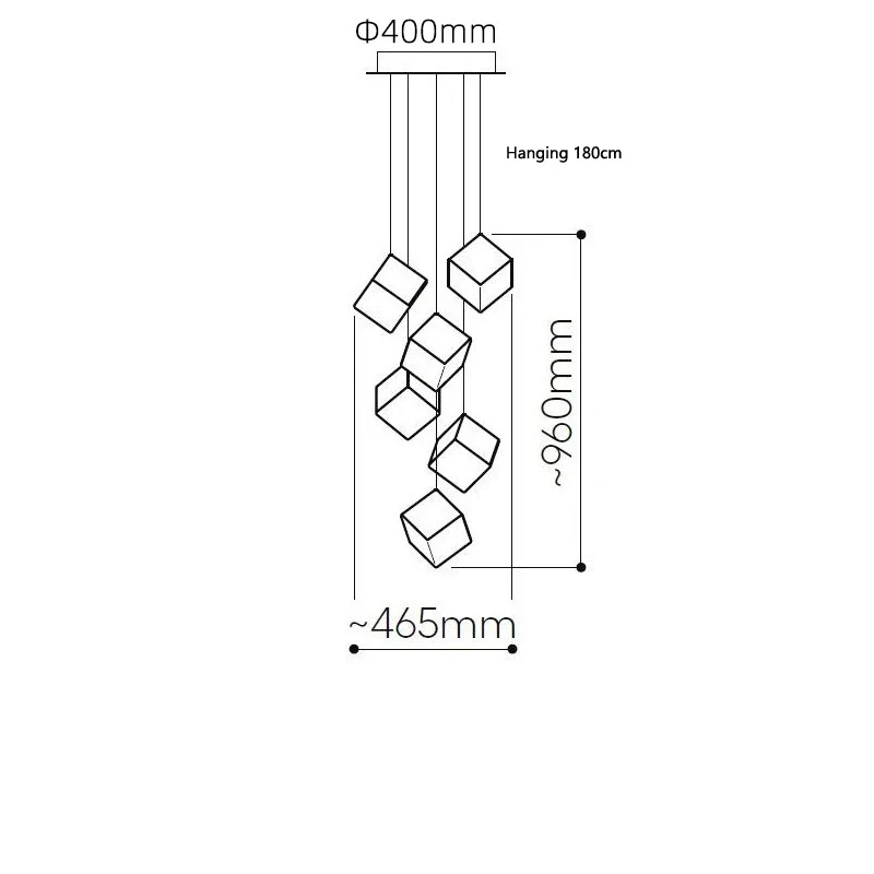 Scandinavia Magic Square Chandelier Crystal Box Pendant Lamp Ceiling Suspension Hanging Light for Loft Staircase Living Room - Image 9