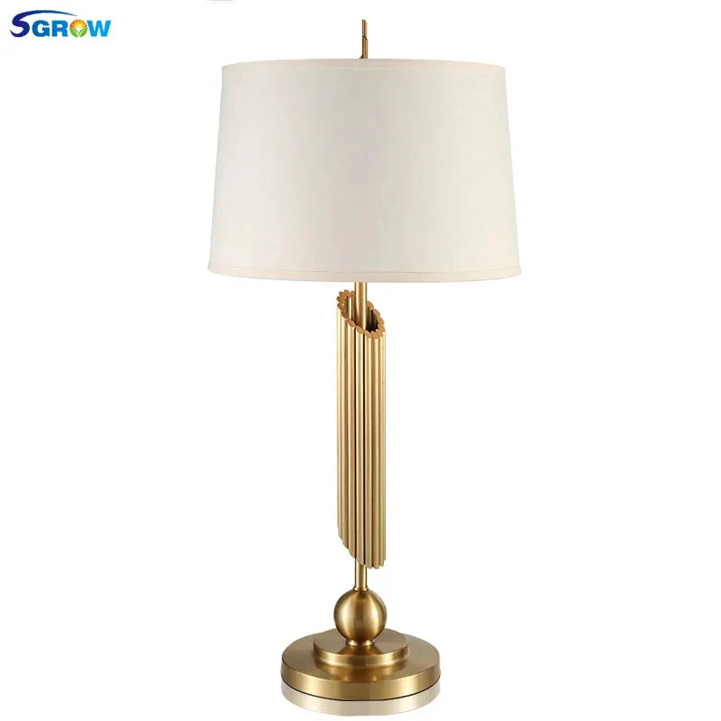 SGROW support en acier inoxydable lampe de Table pour chambre salon Villa moderne Simple bureau lumières étude Lampara luminaires