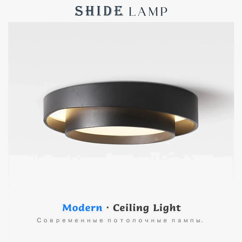 SHIDE blanc noir plafond moderne à LEDs lumières pour salon chambre salle à manger lampe à intensité variable intérieur rond carré luminaires