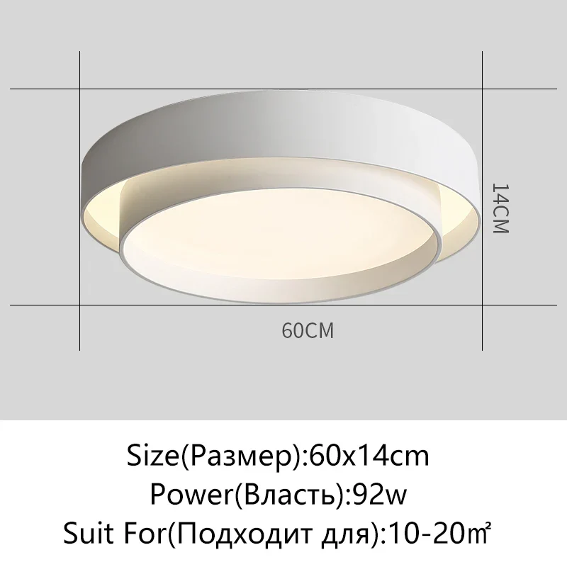 SHIDE blanc noir plafond moderne à LEDs lumières pour salon chambre salle à manger lampe à intensité variable intérieur rond carré luminaires - Image 13