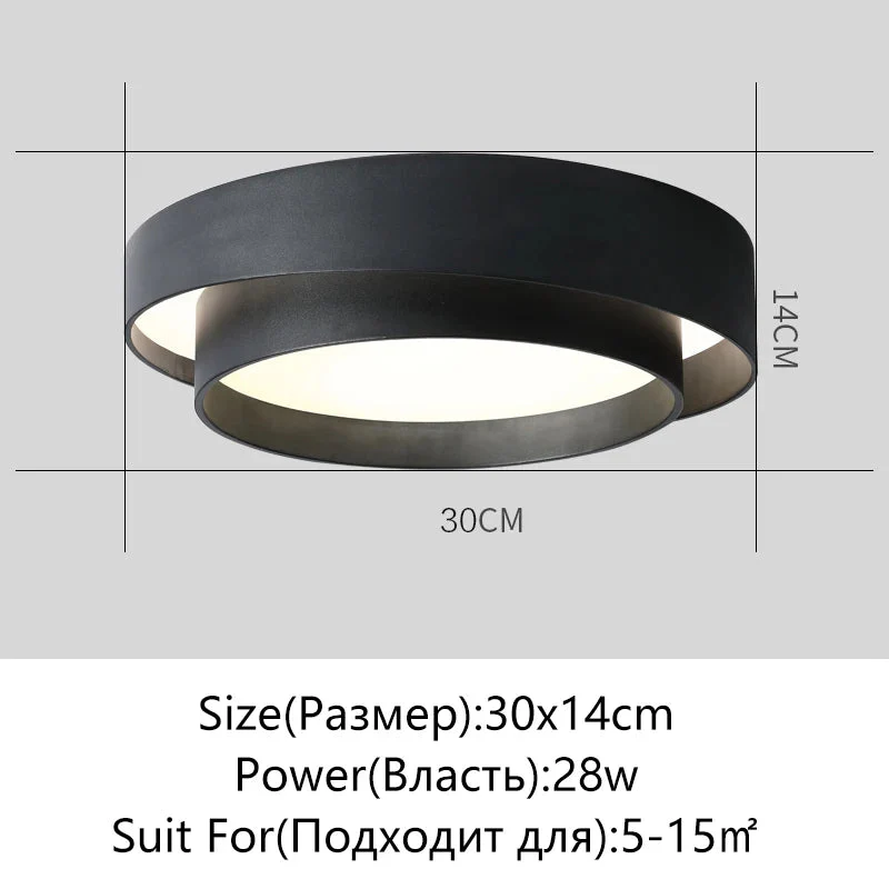 SHIDE blanc noir plafond moderne à LEDs lumières pour salon chambre salle à manger lampe à intensité variable intérieur rond carré luminaires - Image 8