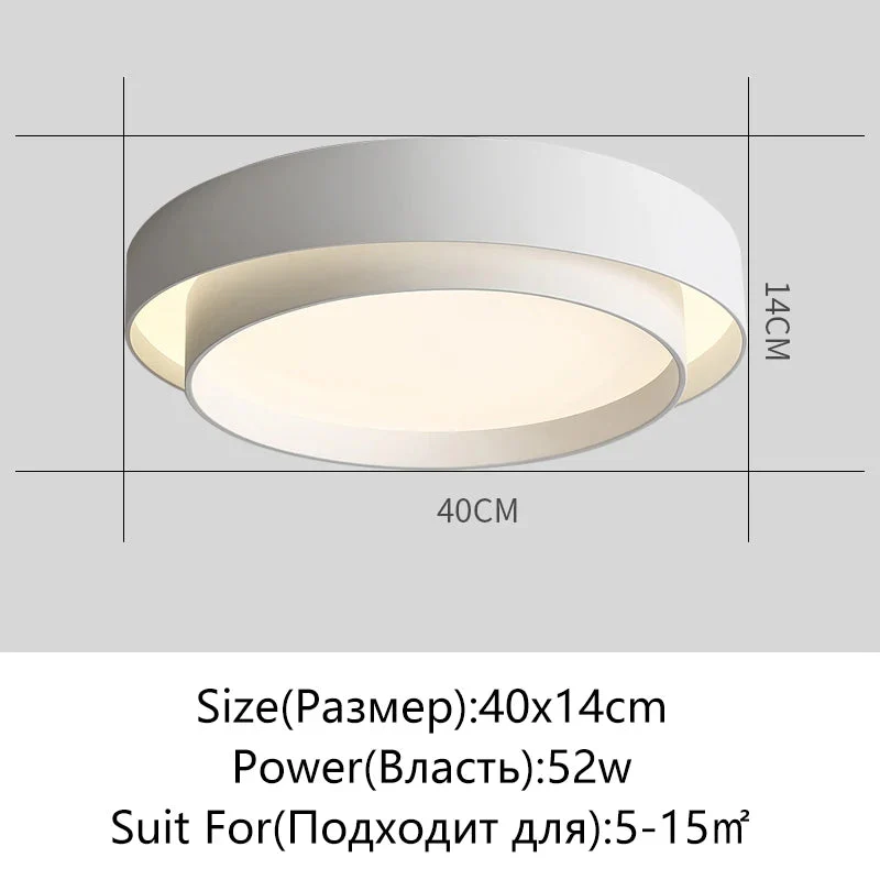 SHIDE blanc noir plafond moderne à LEDs lumières pour salon chambre salle à manger lampe à intensité variable intérieur rond carré luminaires - Image 9