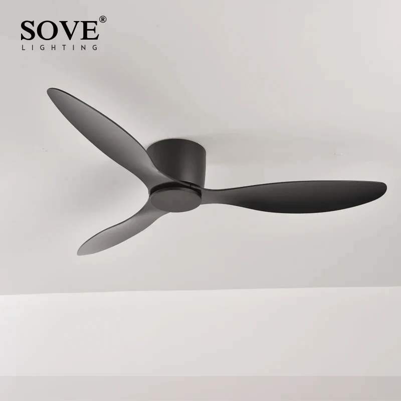 SOVE moderne noir blanc plancher bas moteur à courant continu 30W ventilateurs de plafond avec télécommande ventilateur de plafond Simple sans lumière ventilateur de maison 220V - Image 12