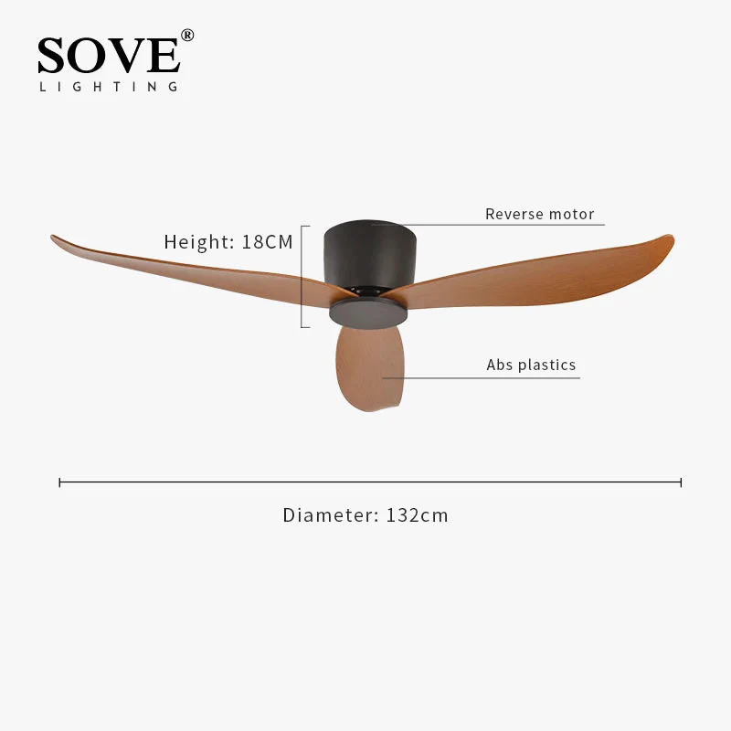 SOVE moderne noir blanc plancher bas moteur à courant continu 30W ventilateurs de plafond avec télécommande ventilateur de plafond Simple sans lumière ventilateur de maison 220V - Image 3