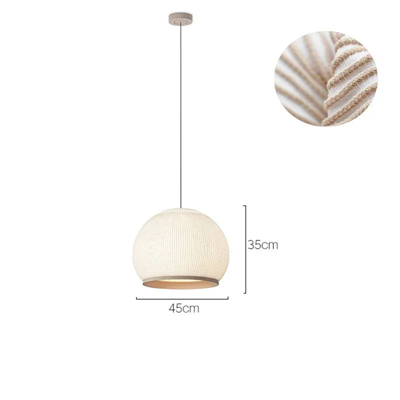 Spanish Designer Pendant Lamp Fabric Chandelier Suspension Hanging Light - Image 7
