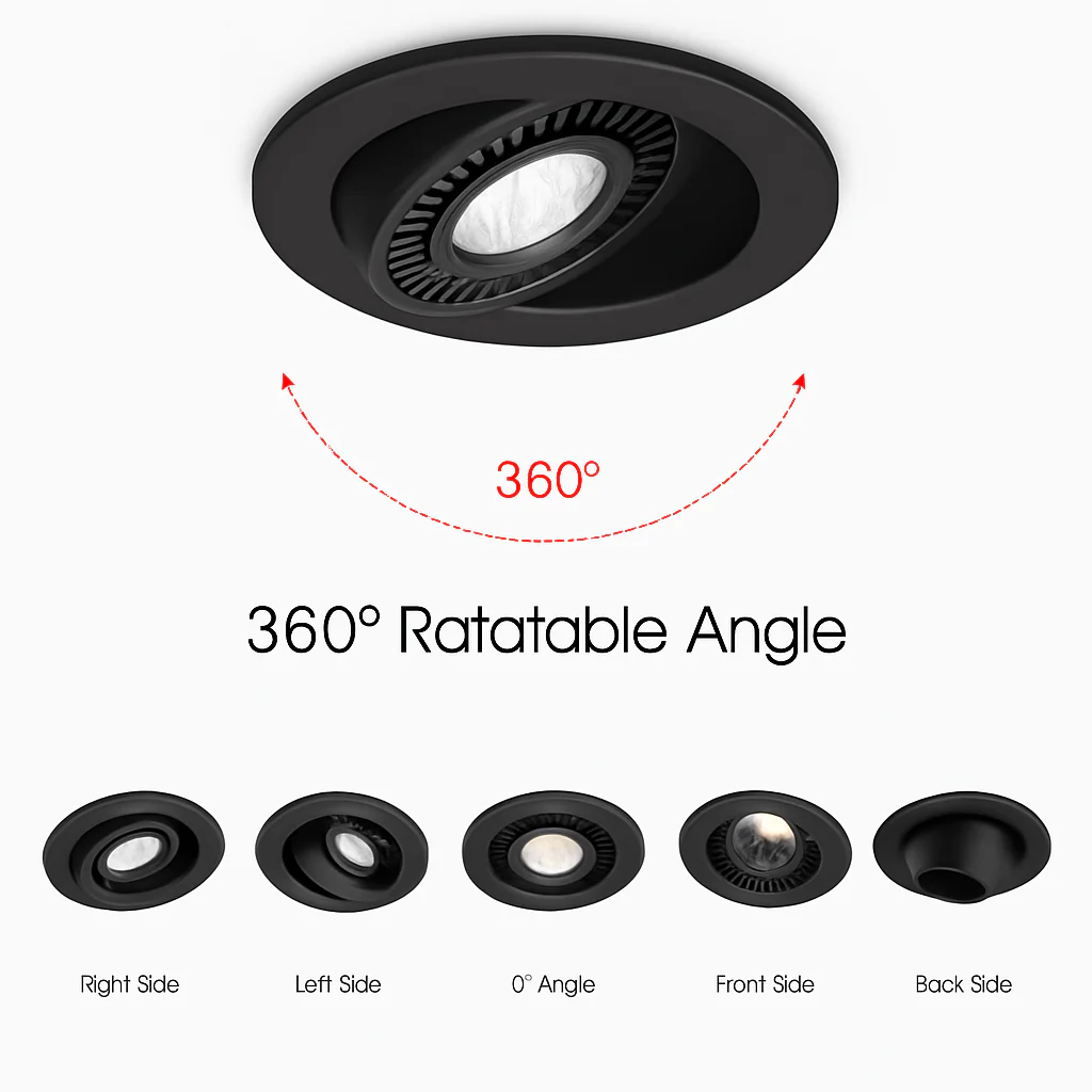 spot led encastrable rotatif 360 degrés pour intérieur - Image 3
