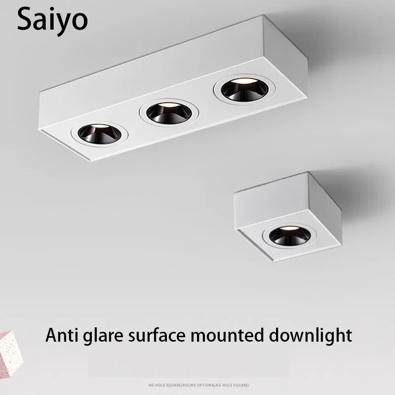 spot led carré monté en surface pour éclairage intérieur
