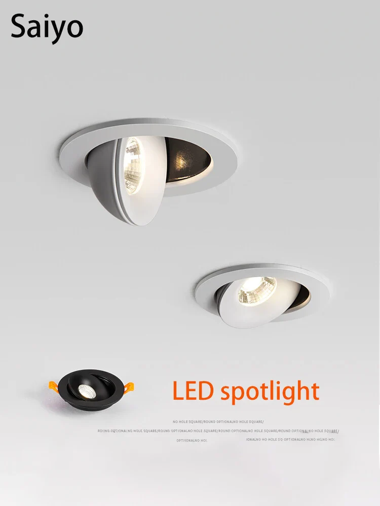 spot led encastré lumineux rond réglable pour éclairage intérieur