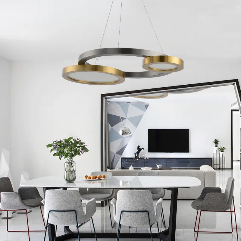 suspension à bande led en acier inoxydable design moderne pour intérieur - Image 3