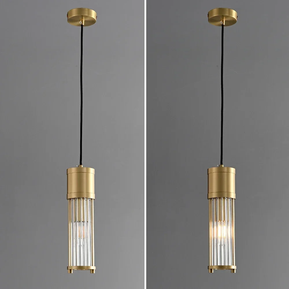 suspension à led en cuivre avec abat-jour en verre réglable - Image 2