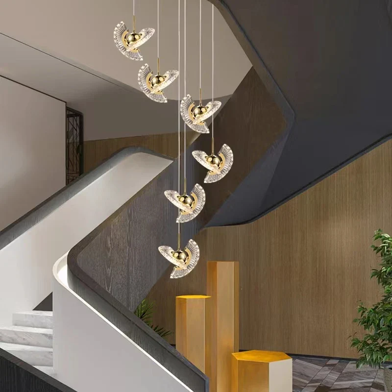 suspension à led pour escalier design créatif et rotatif - Image 3