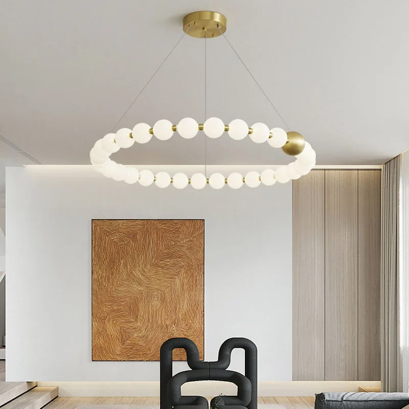 suspension à led ronde en laiton réglable pour divers espaces - Image 4