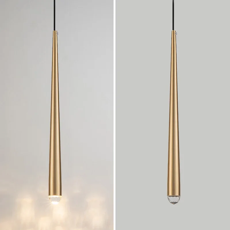 suspension conique en tube long en acrylique et cuivre pour bar et magasin - Image 7