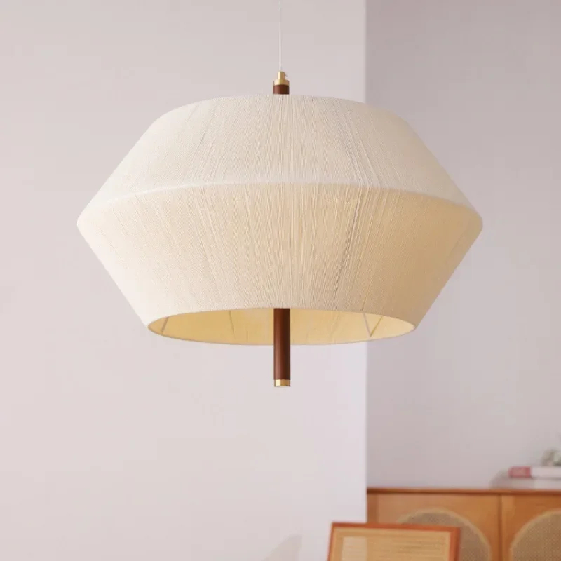 suspension décorative en tissu style japonais éclairage led élégant - Image 3