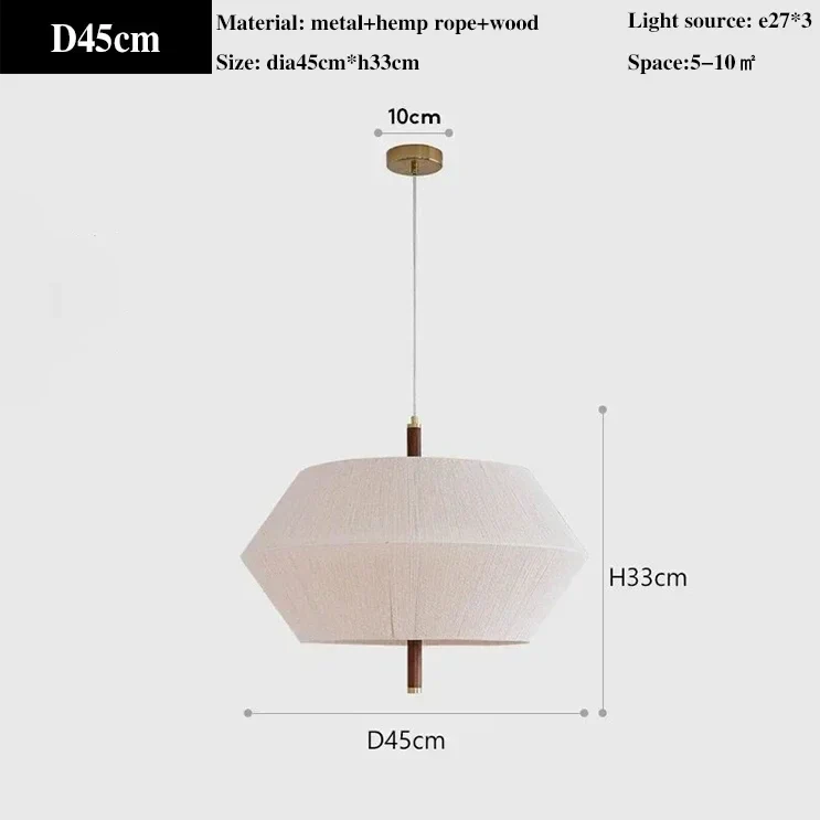 suspension décorative en tissu style japonais éclairage led élégant - Image 8
