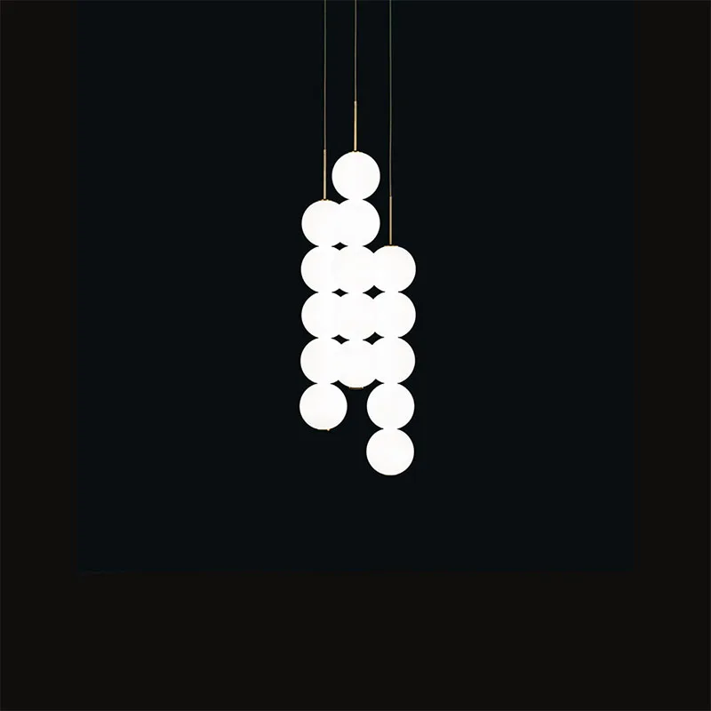 suspension design art deco en verre doré et chromé - Image 2