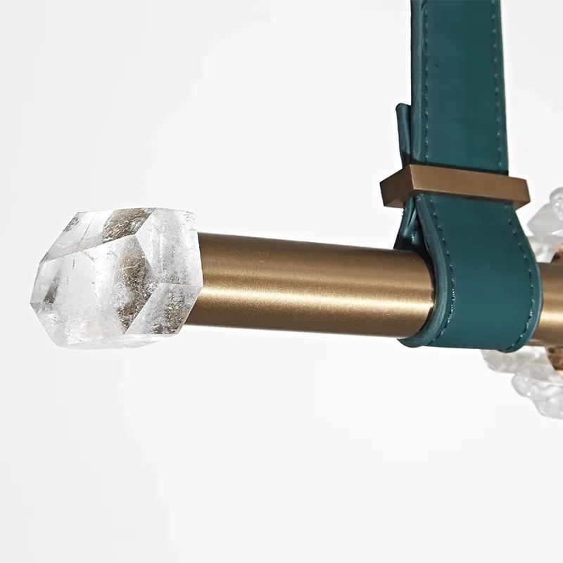 suspension design en cristal naturel avec ceinture en cuir - Image 10