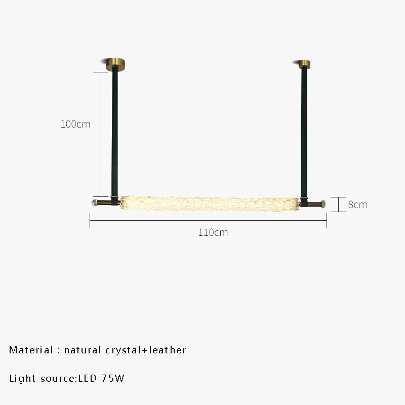 suspension design en cristal naturel avec ceinture en cuir - Image 7