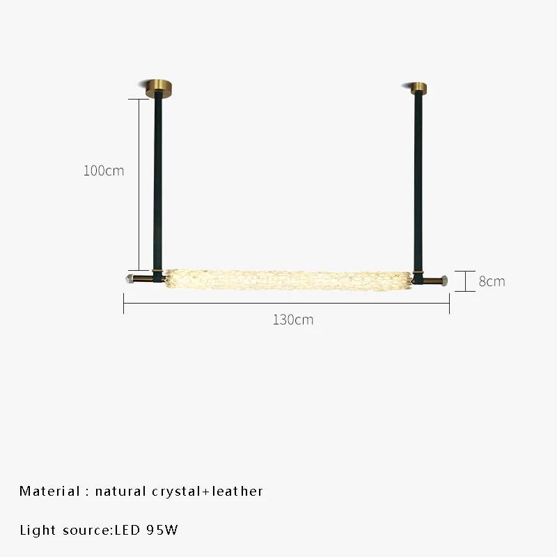 suspension design en cristal naturel avec ceinture en cuir - Image 8