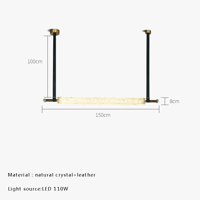 suspension design en cristal naturel avec ceinture en cuir - Image 9