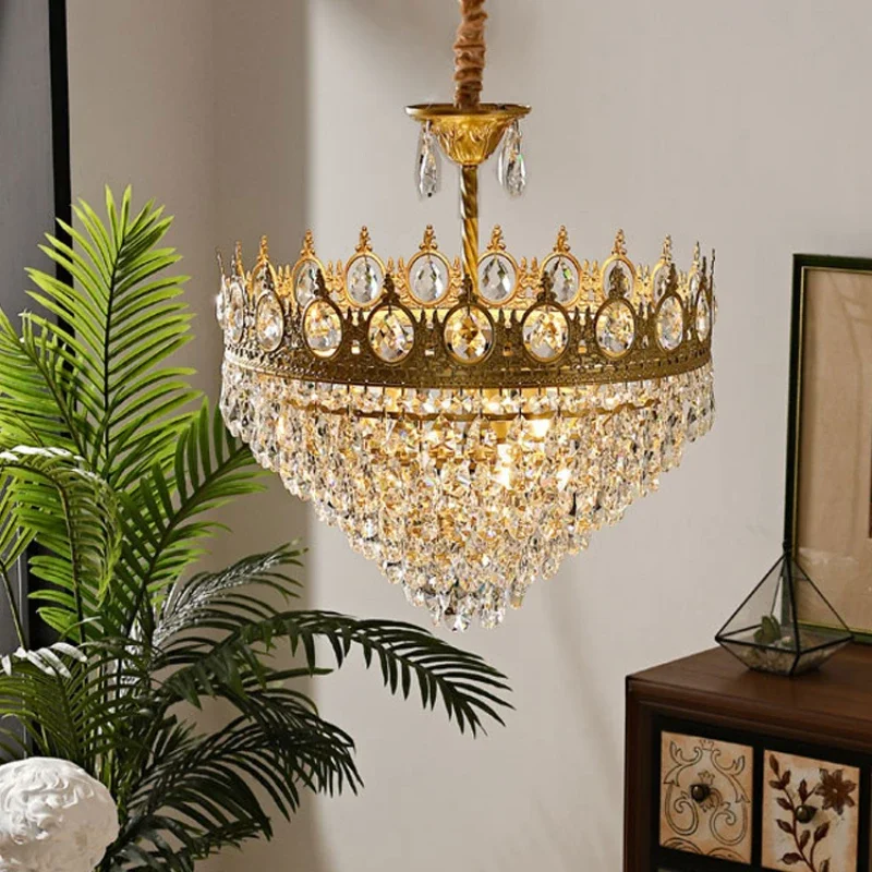 suspension dorée en cristal pour décoration intérieure élégante - Image 3