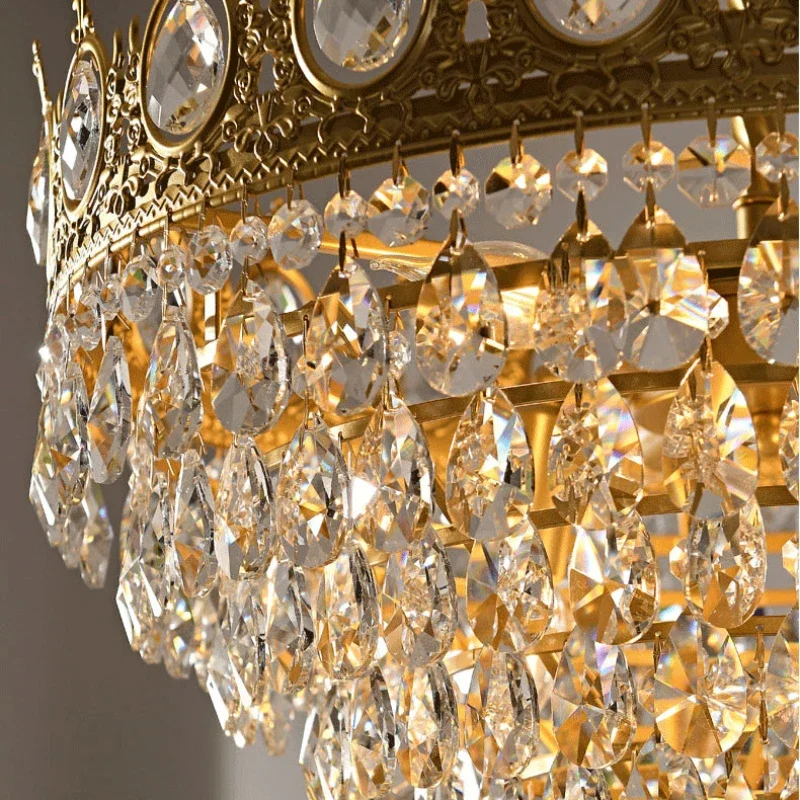 suspension dorée en cristal pour décoration intérieure élégante - Image 5