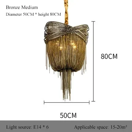 suspension en aluminium style industriel avec glands décoratifs - Image 9