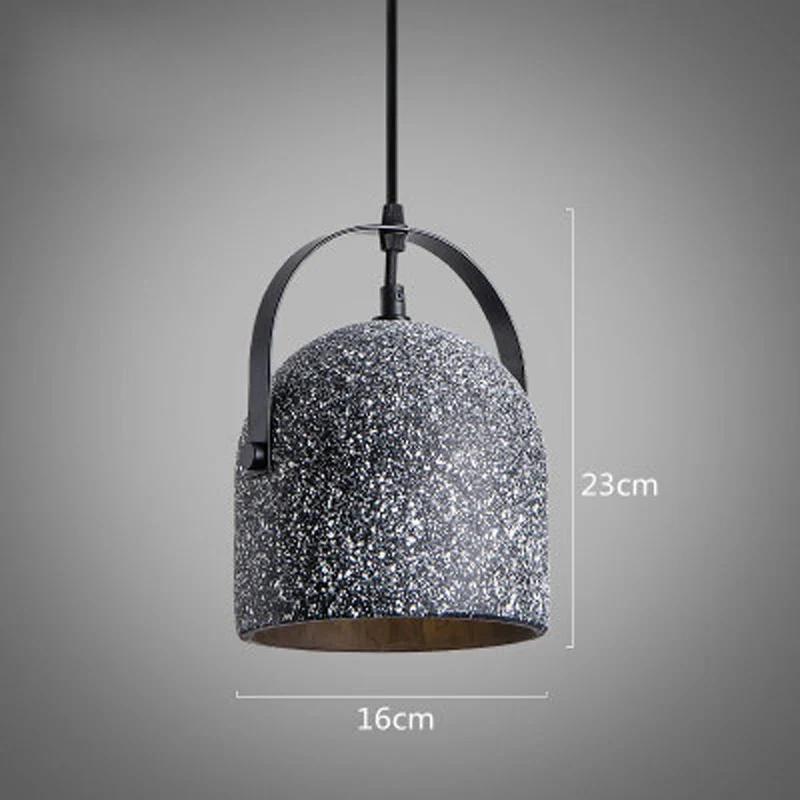 suspension en béton design abat-jour terrazzo style industriel créatif - Image 9