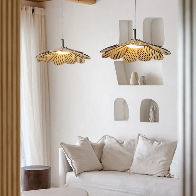 suspension en bois coréen forme de pétale pour intérieur élégant - Image 4