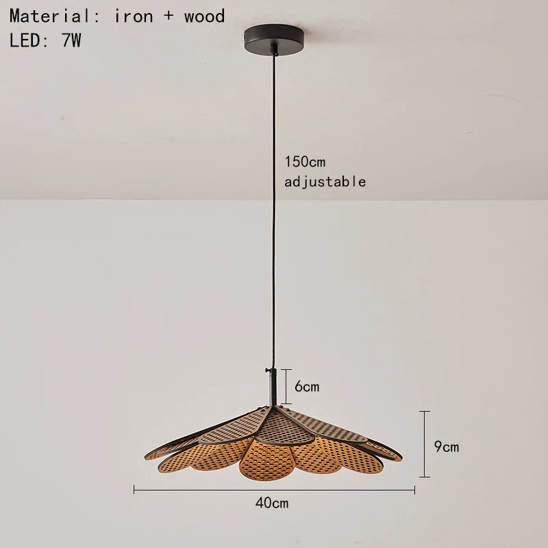 suspension en bois coréen forme de pétale pour intérieur élégant - Image 7