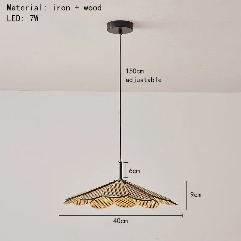 suspension en bois coréen forme de pétale pour intérieur élégant - Image 8