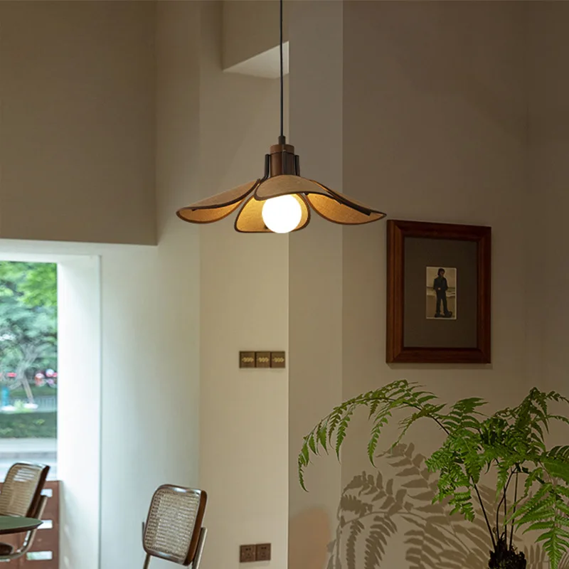 suspension en bois de lin style asiatique pour intérieur - Image 4