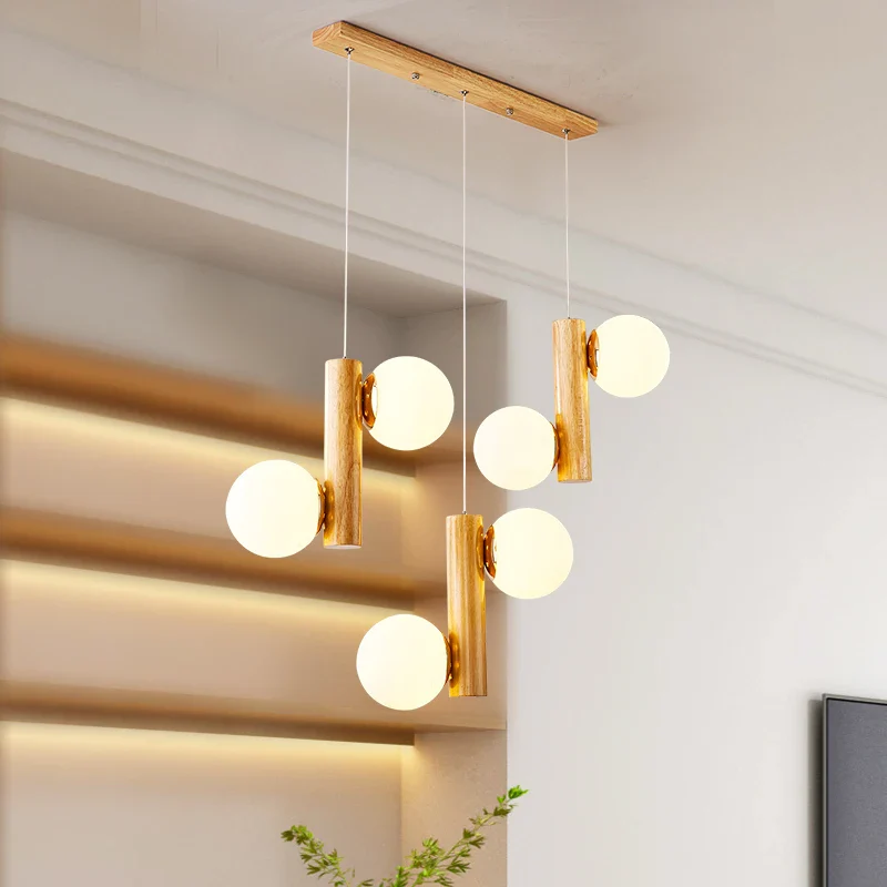 suspension en bois et verre pour restaurant moderne et créatif - Image 2