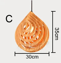 suspension en bois moderne style nordique goutte d'eau décorative idéale loft - Image 9