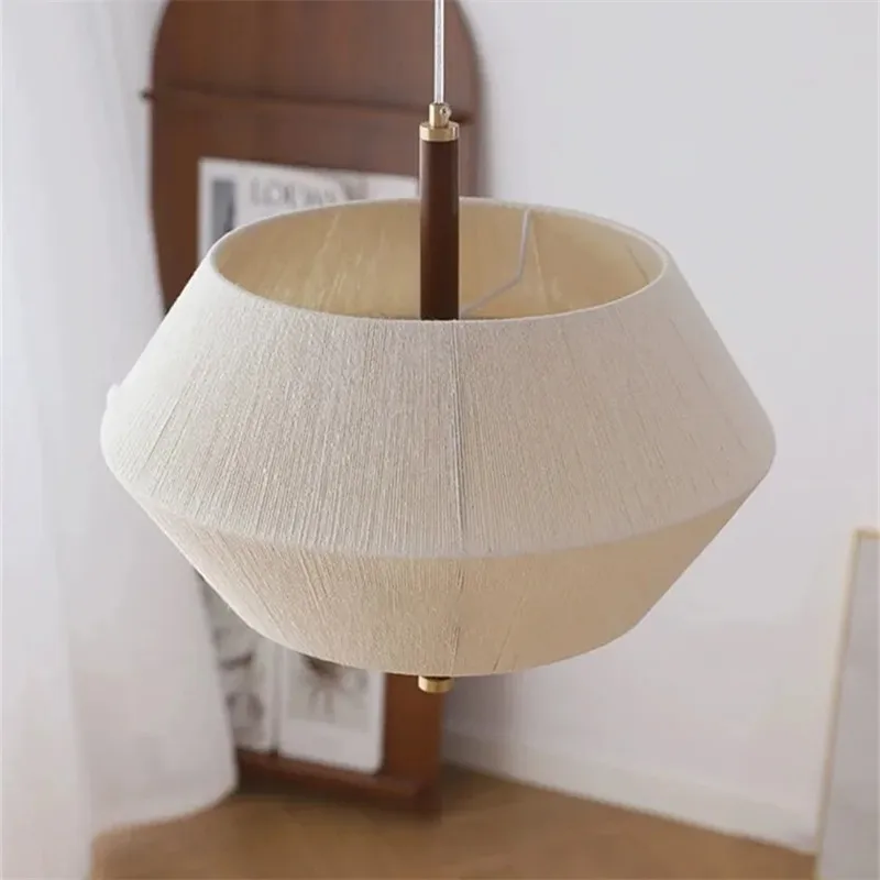 suspension en corde de chanvre et bois massif design wabi-sabi - Image 2